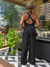 Load image into Gallery viewer, U-Bar Cross Back Denim Jumpsuit