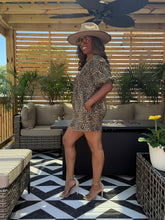 Load image into Gallery viewer, Denim Leopard Romper