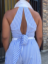 Load image into Gallery viewer, 2 Pc Striped Halter Collared Set