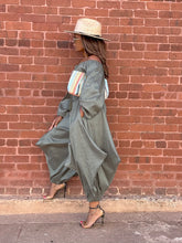 Load image into Gallery viewer, Taffeta Off Shoulder Harem Pant Set - Olive