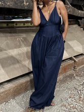 Load image into Gallery viewer, Dark Denim Balloon Jumpsuit