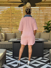 Load image into Gallery viewer, Waffle Knit &amp; Denim Romper