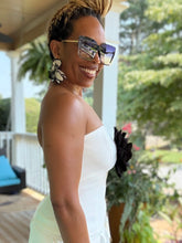 Load image into Gallery viewer, Rosette Strapless Bandage Top - White