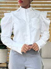 Load image into Gallery viewer, Cut Out Poplin Top (Tie Included)