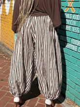 Load image into Gallery viewer, Vertical Striped Ballon Pant - Brown