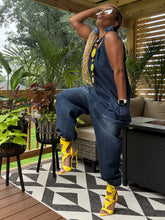 Load image into Gallery viewer, Dark Denim Front Pocket Overalls