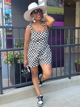 Load image into Gallery viewer, Check Print Denim Romper
