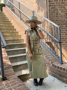 Safari Cargo Skirt Set - Olive