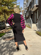 Load image into Gallery viewer, Sequin Plaid Sleeve Knit Bodycon
