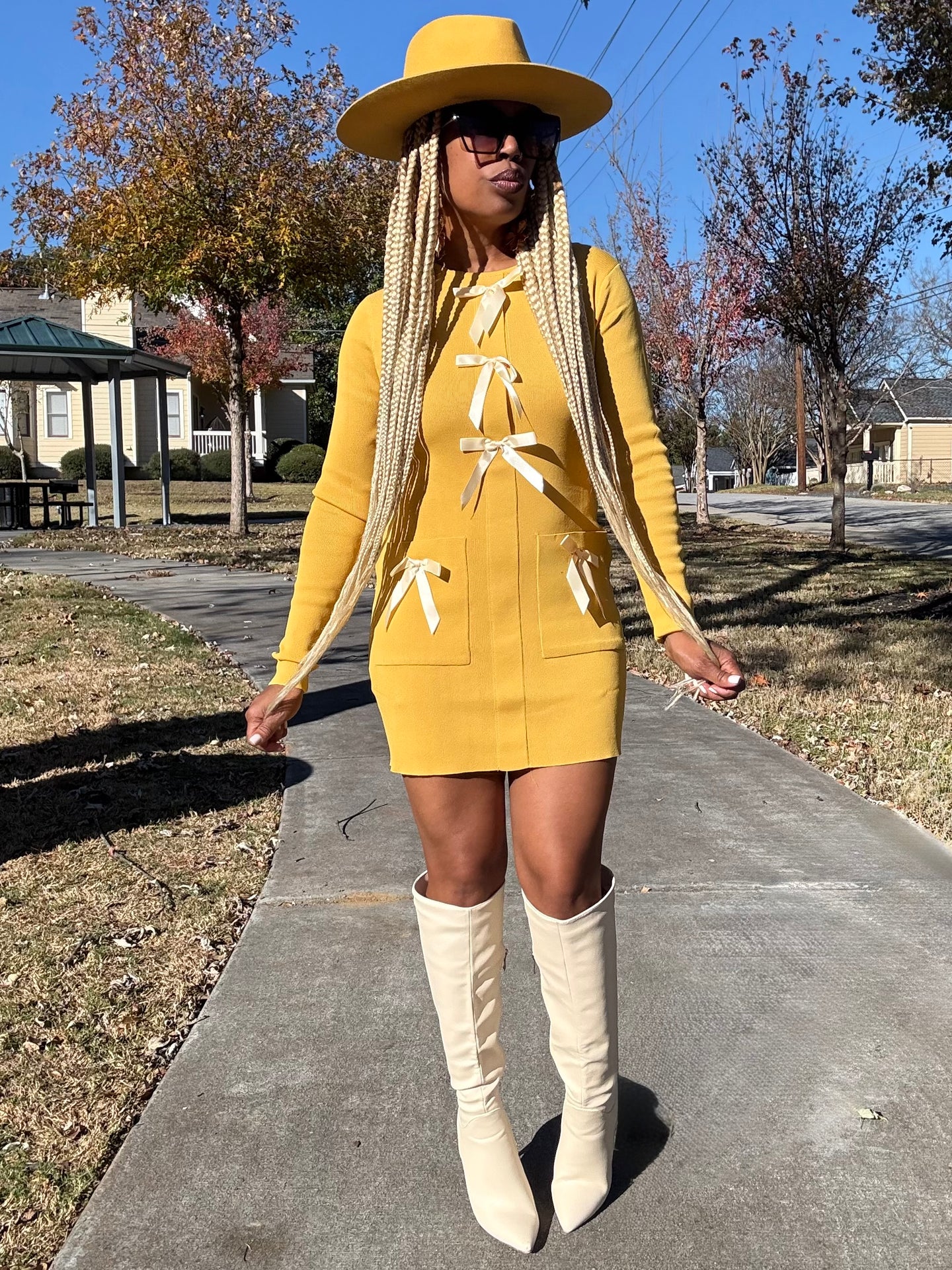 Ribbon Bow Pocket Mini - Mustard