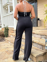 Load image into Gallery viewer, Large Bow Trim Overlay Jumpsuit