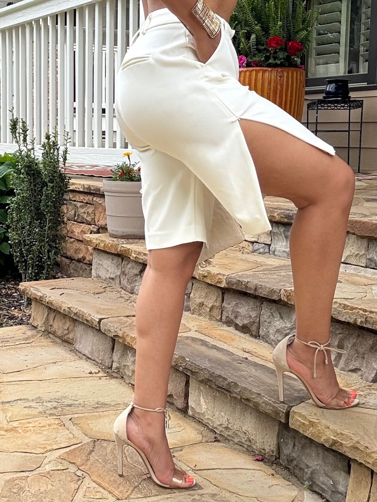 Side Zipper Trouser Shorts