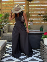 Load image into Gallery viewer, Front Zipper Palazzo Jumpsuit - Black