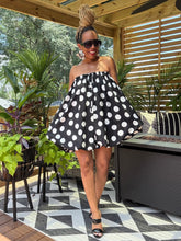 Load image into Gallery viewer, Polka Dot Bubble Romper - Black