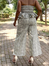 Load image into Gallery viewer, Leopard Print Denim Peplum Set