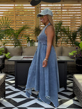 Load image into Gallery viewer, Denim Sharkbite Dress