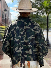 Load image into Gallery viewer, Camo Denim Cape Jacket (Small - XL)