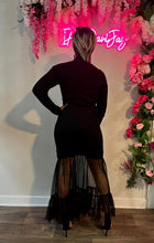 Load image into Gallery viewer, Mesh Trim Sweater Dress