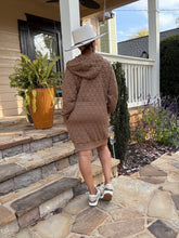 Load image into Gallery viewer, Quilted Hoodie SweatDress - Brown