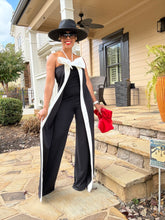 Load image into Gallery viewer, Large Bow Trim Overlay Jumpsuit