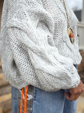 Load image into Gallery viewer, Large Loose Cable Knit Sweater - Grey