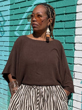 Load image into Gallery viewer, Unbalanced Off Shoulder Knit Top - Coffee Bean