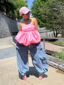 Strapless Taffeta Bubble Mini - Pinky Pink