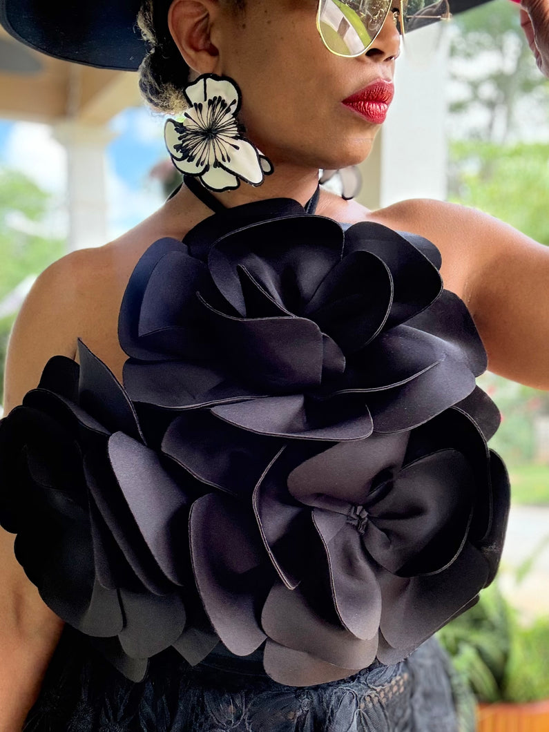 3D Flower Halter Top