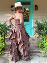 Load image into Gallery viewer, Wavy Halter Windbreaker Jumpsuit - Pecan