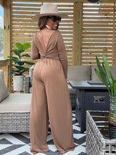 Load image into Gallery viewer, Deep V Twist Back Jumpsuit