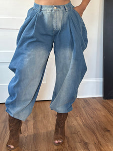 Drape Side Barrel Pant