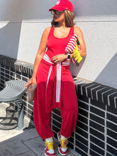 Load image into Gallery viewer, Racer Stripe Sleeve Tie Jumper - Red