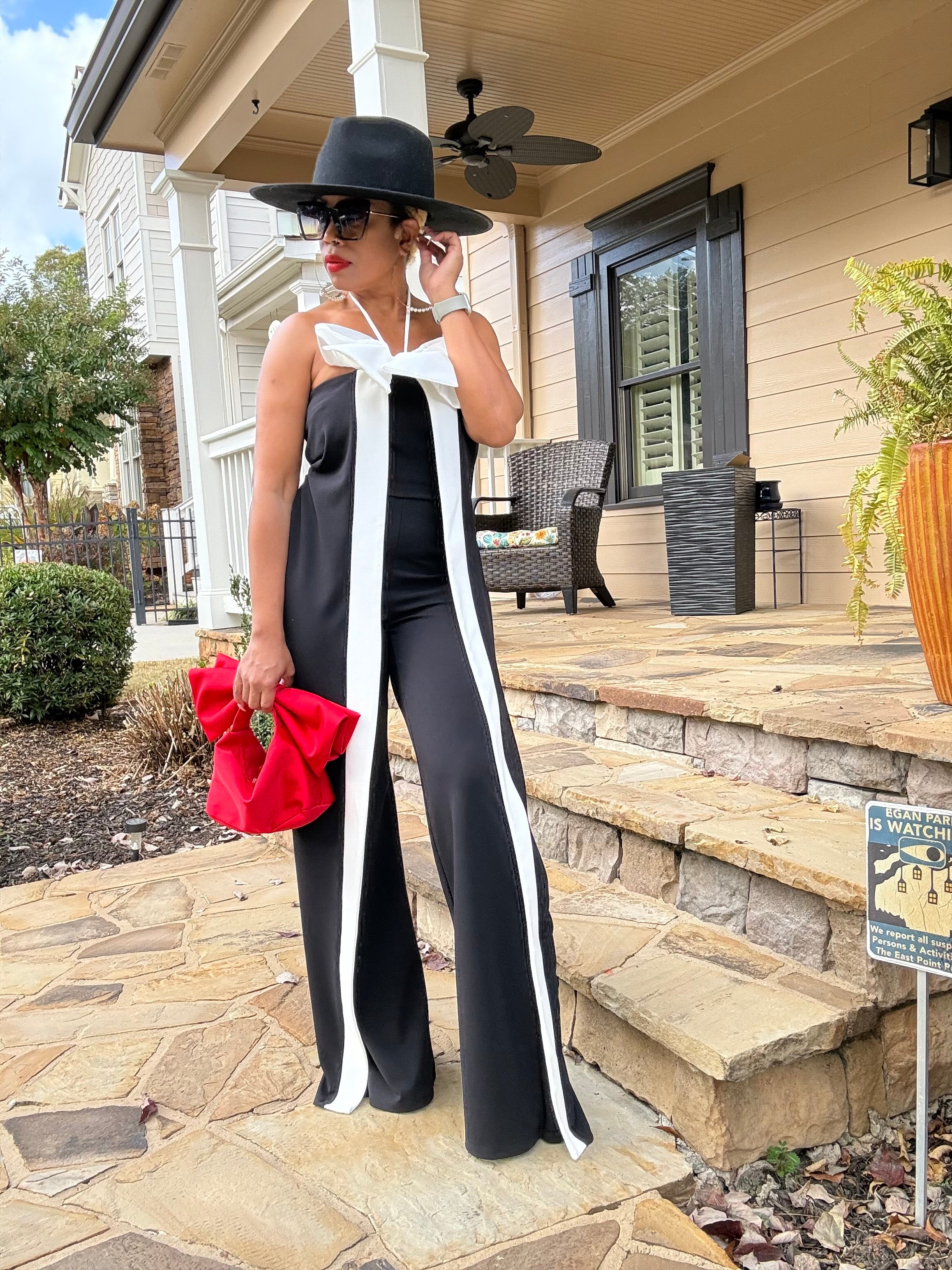 Large Bow Trim Overlay Jumpsuit – iAmDaniJay