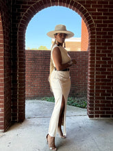 Load image into Gallery viewer, Faux Suede Off Shoulder Dress - Ecru
