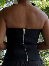 Load image into Gallery viewer, Rosette Strapless Bandage Top - Black