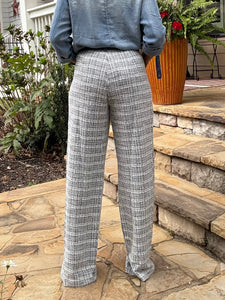 Denim Waist Tweed Pant