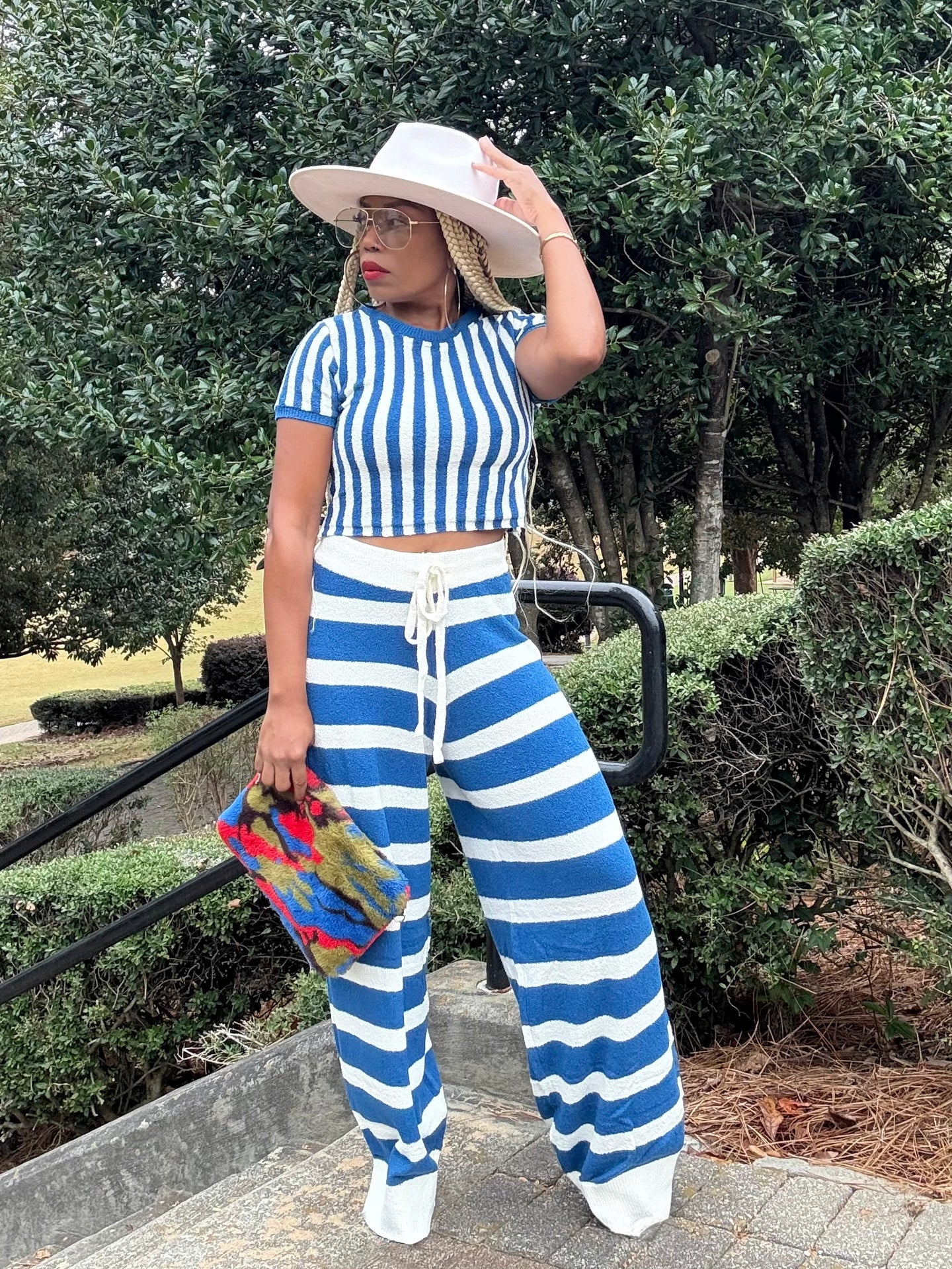 Striped Boucle Set