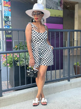 Load image into Gallery viewer, Check Print Denim Romper
