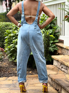 Deep U-Neck Denim Jumper