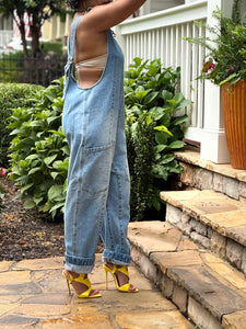 Deep U-Neck Denim Jumper