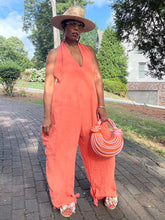 Load image into Gallery viewer, Gauze Halter Jumpsuit