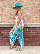 Load image into Gallery viewer, Cropped Paint Denim Overalls