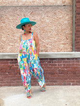 Load image into Gallery viewer, Cropped Paint Denim Overalls