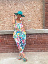 Load image into Gallery viewer, Cropped Paint Denim Overalls