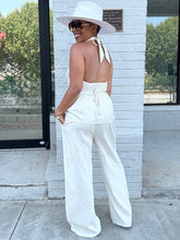Load image into Gallery viewer, Linen Cummerbund Halter Set