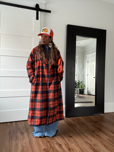 Plaid Double Breasted Coat