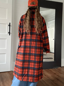 Plaid Double Breasted Coat