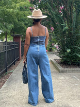 Load image into Gallery viewer, Bow Front Denim Jumpsuit