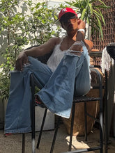 Load image into Gallery viewer, Distressed Light Flare Hem Jeans-READ SIZING