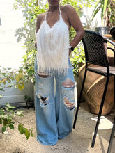 Load image into Gallery viewer, Fuzzy Fringe Open Back Top